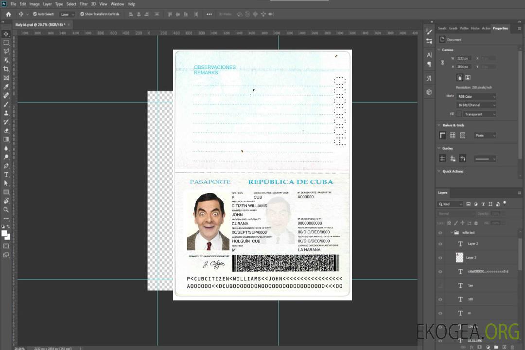 Passeport cubain template Passeport cubain template